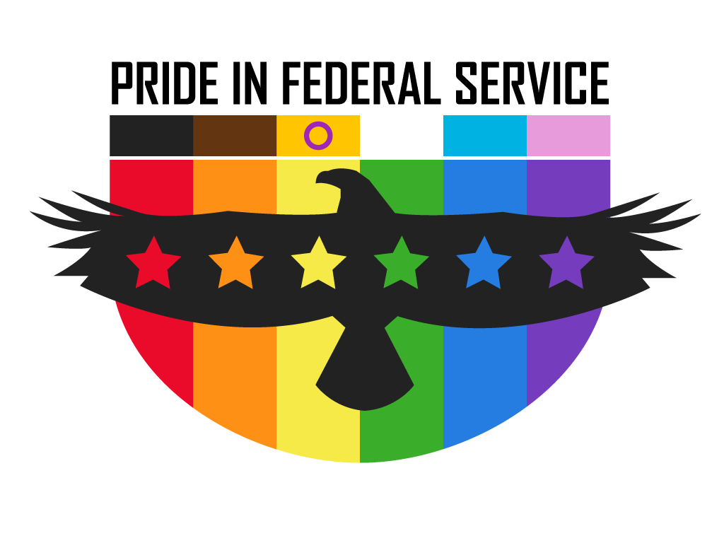 PFS Logo featuring a rainbow shield overlaid with an eagle with starts on it's wings