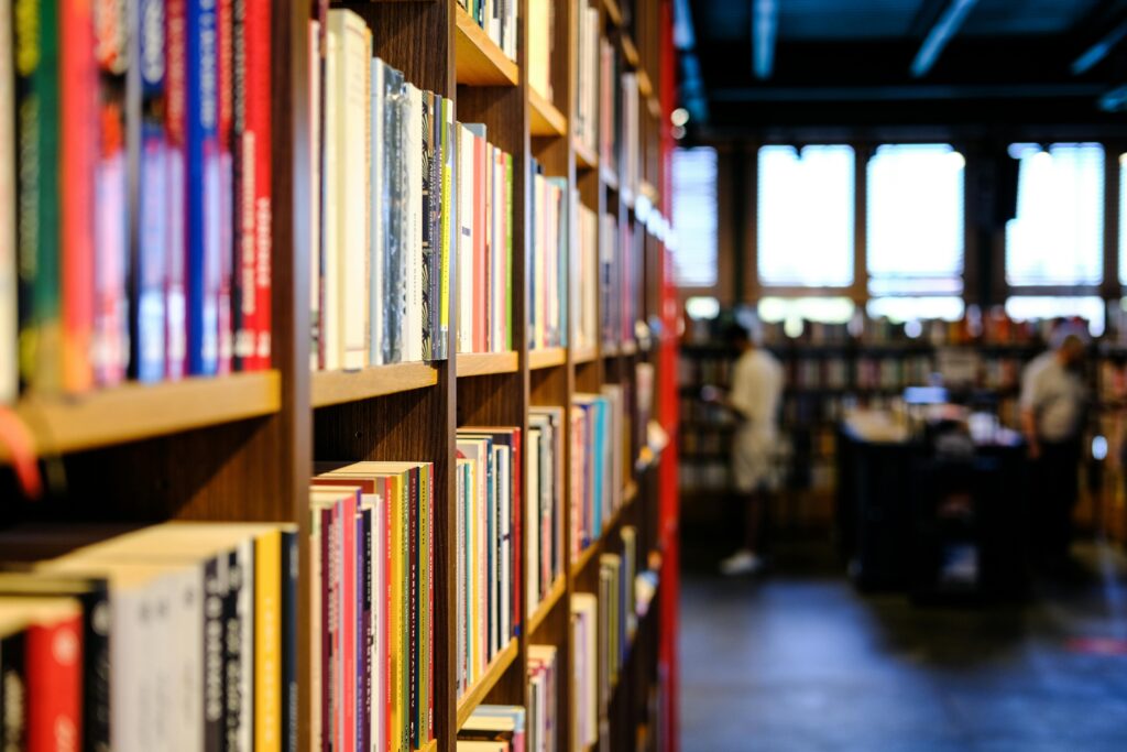 Library bookshelves
